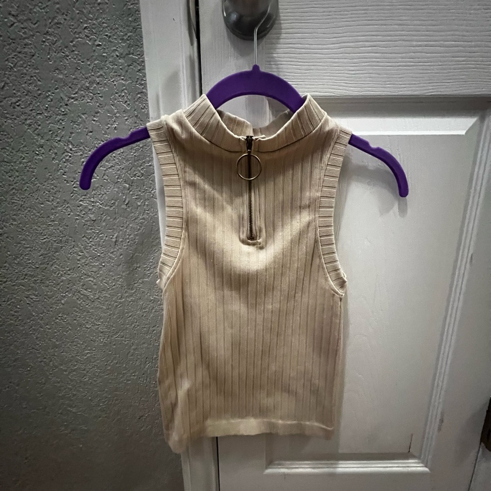 Cotton candy ribbed mock neck crop top size S/M